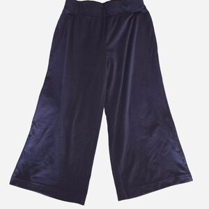 Navy Blue Wide-Leg Sweatpant Capris – Size Small